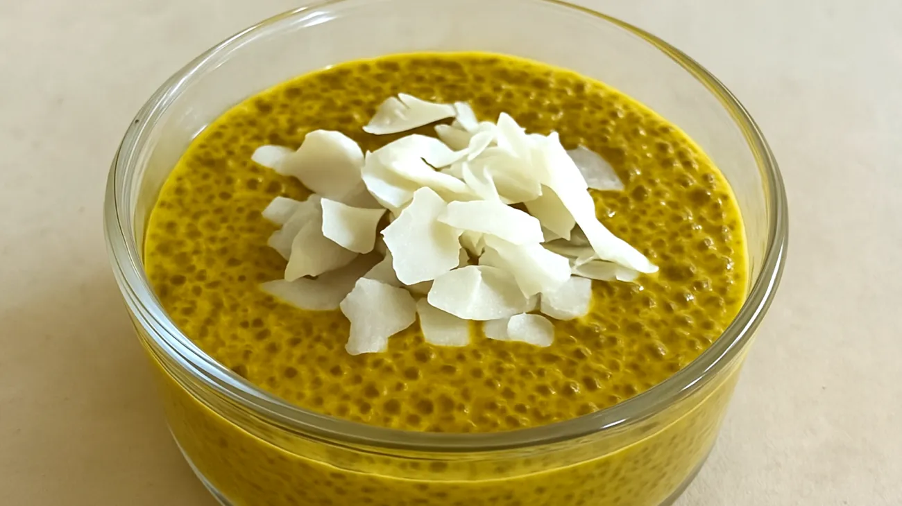 Chiasamen-Pudding mit Kurkuma und Kokosmilch"