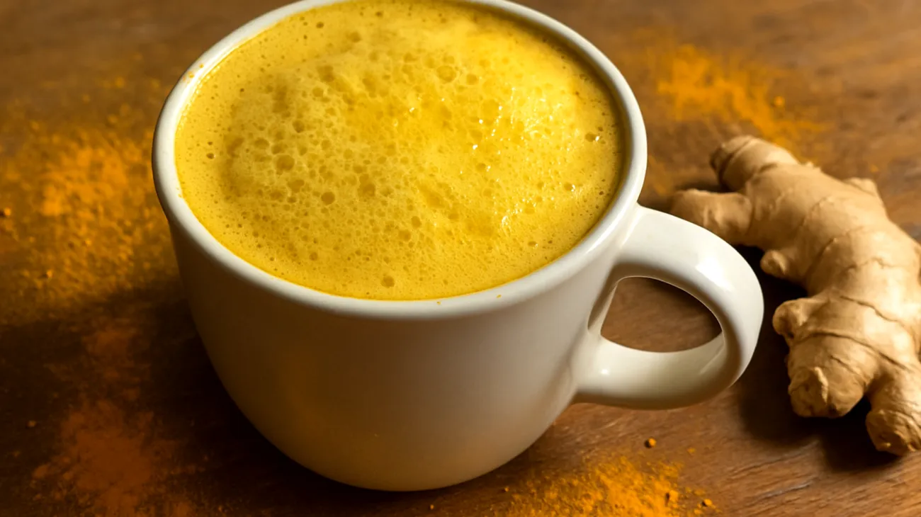 Kurkuma-Ingwer-Goldmilch mit Schwarzkümmelöl und Gotu Kola"